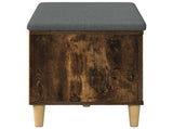 Hall Bench with Cushion with Storage Smoked Oak 80 x 38 x 46 cm 891532