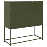 ZNTS Sideboard Olive Green 100.5x39x107 cm Cold-rolled Steel 853426