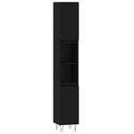 ZNTS 3 Piece Bathroom Furniture Set Black Engineered Wood 3190222