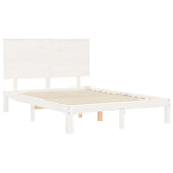 Bed Frame without Mattress White Small Double Solid Wood Pine 3193632