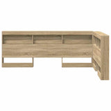 Storage Headboard with Shelf Sonoma Oak 120 cm Engineered Wood 3335479
