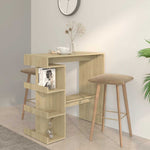 Bar Table with Storage Rack Sonoma Oak 100x50x101.5 cm Engineered Wood 809452
