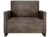 Single Sofa Dark Grey 70 x 81 x 82 cm Faux Suede Fabric 42040989