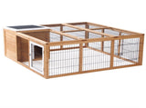 Rabbit Hutch Outdoor, Guinea Pig House, Bunny Run Cage with Openable Top for 12 Rabbits, 123 120 T3398P548546