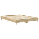 Bed Frame Sonoma Oak Engineered Wood Double Bed Rectangular 3328719