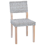 Dining Chair 2 pcs Kubu Rattan White Wash 46 x 55 x 84 cm 42012423