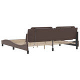 Bed Frame with LED without Mattress "Zadar" Brown 200x200 cm 3214133