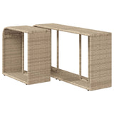Storage Shelves 2 pcs Beige Poly Rattan 366070