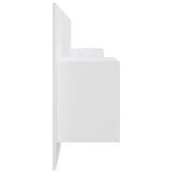 Bed Headboard with Cabinets White Engineered Wood 3115692