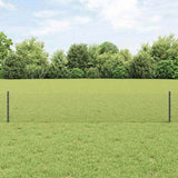 Fence with Post Grey 0.4 x 50 m Steel and PVC 3336877
