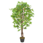 ZNTS Artificial Plant Maple Tree with Pot Green 120 cm 280196