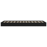 Floor Bed Frame Black Oak 80 x 200 cm Engineered Wood 8009081
