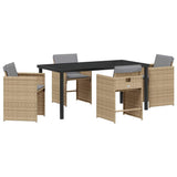 Garden Dining Set 5 pcs Beige Poly Rattan 3380711