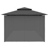 Gazebo with Curtains 600x298x270 cm Anthracite 47966