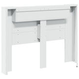 Headboard Cabinet with LED White 140 x 16.5 x 103.5 cm 8006538