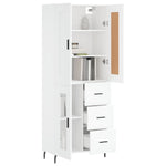 Highboard White 69.5x34x180 cm Engineered Wood 3199953