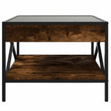 Coffee Table with Infinity LED Smoked Oak 50x50x38 cm 847699