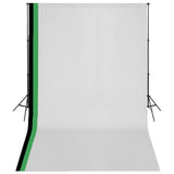 Photo Studio Kit with 3 Cotton Backdrops Adjustable Frame 3x5m 275419