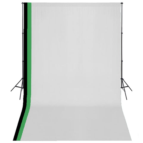 Photo Studio Kit with 3 Cotton Backdrops Adjustable Frame 3x5m 275419