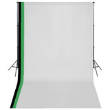 Photo Studio Kit with 3 Cotton Backdrops Adjustable Frame 3x5m 275419