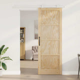 Sliding Door Brown 83 x 232 cm Solid Pine Wood 3333396