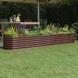 Garden Raised Bed Galvanised Steel 260x40x36 cm Brown 318880
