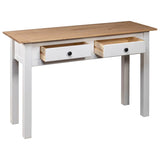 282681 Console Table White 110x40x72 cm Solid Pine Wood Panama Range