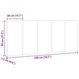 Bed Headboard Old Wood 200x1,5x80 cm Engineered Wood 856828