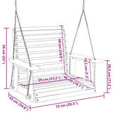 Garden Swing Chair with Metal Chains Black Solid Wood Fir 4008980