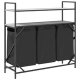 Laundry Basket 3 Compartments with Shelves Grey Sonoma 859083