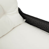 Recliner Chair with Cushion Black 56 x 66 x 95 cm Poly Rattan 42003418