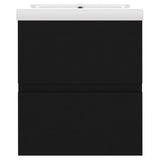 Sink Cabinet with Built-in Basin Black Engineered Wood 3071532