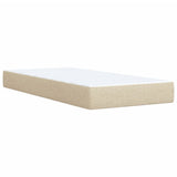 Box Spring Bed with Mattress Cream 100x200 cm Fabric 3285804