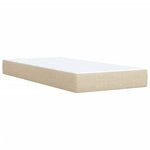 Box Spring Bed with Mattress Cream 100x200 cm Fabric 3285804