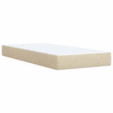 Box Spring Bed with Mattress Cream 100x200 cm Fabric 3285804