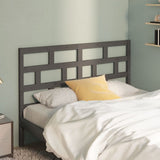 Bed Headboard Grey 126x4x100 cm Solid Wood Pine 814186