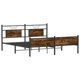 Metal Bed Frame without Mattress Smoked Oak 180x200 cm Super King 3325114