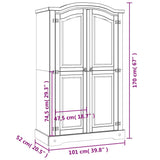 Wardrobe Mexican Pine Corona Range 2 Doors White 282620