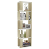 ZNTS Book Cabinet/Room Divider White and Sonoma Oak 45x24x159 cm Engineered Wood 800113