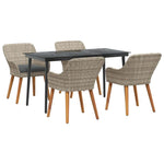 Dining Set Light grey Poly rattan 3261707