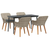 Dining Set Light grey Poly rattan 3261707