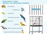 Large Bird Cage Budgie Cage with Stand, Storage Shelf, Wood Perch for Parrot Canary Parakeet T3398P376240
