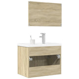 3 Piece Bathroom Furniture Set Sonoma Oak Engineered Wood 3324987