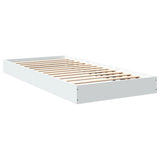 Bed Frame without Mattress White 75x190 cm Small Single Engineered Wood 842077