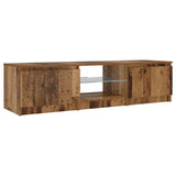 TV Cabinet with LED Lights Old Wood 140x40x36 cm Engineered Wood 856349
