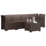 4-Seater Garden Sofa Rattan Look PP Brown 3443851