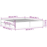 Bed Frame with Drawers without Mattress Concrete Grey 180x200 cm Super King 3207255