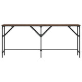 Console Table Brown Oak 180x29x75 cm Engineered Wood 837766