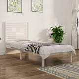Bed Frame White Solid pinewood Small Single Durable Bed Frame 3104569