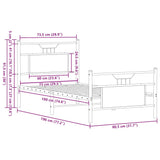 Bed Frame without Mattress Smoked Oak 75x190 cm Small Single Engineered Wood 4106751
